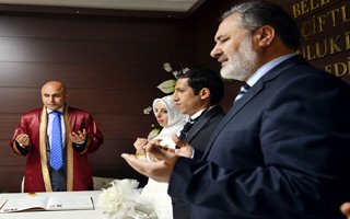 Yakutiye'de hüzünlü nikah töreni