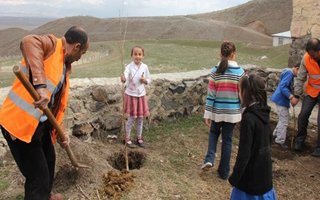 Erzurum'da ağaçsız okul kalmayacak