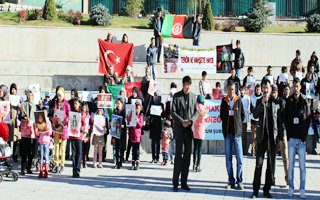 Erzurum'daki Afganlılardan Protesto