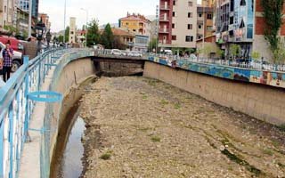 Oltu çayında korkutan görüntü!