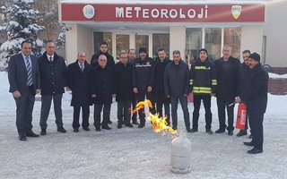 Meteoroloji çalışanlarına yangın tatbikatı