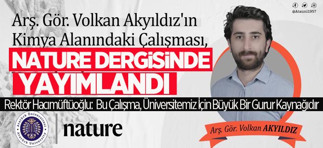 Kimya alanındaki çalışma Nature dergisinde 